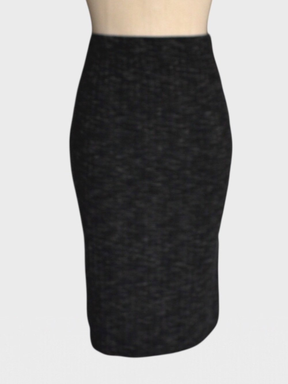 Dip Ribbed Stretch Knit Pencil Skirt